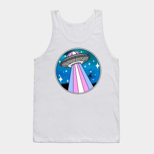 Trans pride UFO teal/blue Tank Top